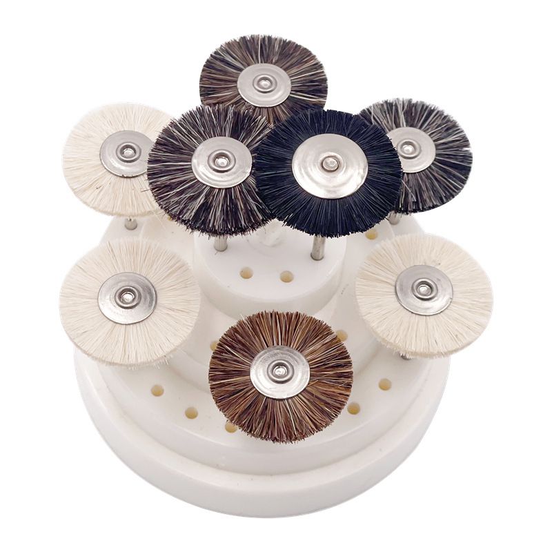 廠家供應(yīng)牙科技工帶柄鬃刷 拋光輪黑棕刷 齒科工廠材料