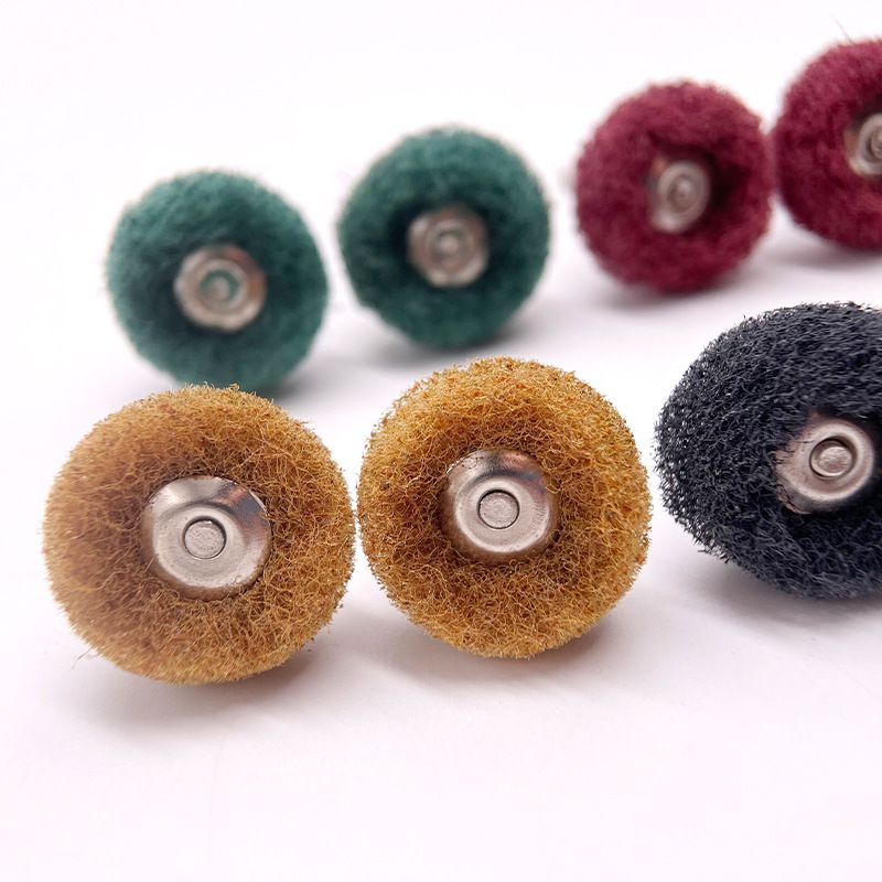 量大優(yōu)惠廠家批發(fā)尼龍迷你拋光刷  打磨機(jī)T型纖維輪  百潔布拋光