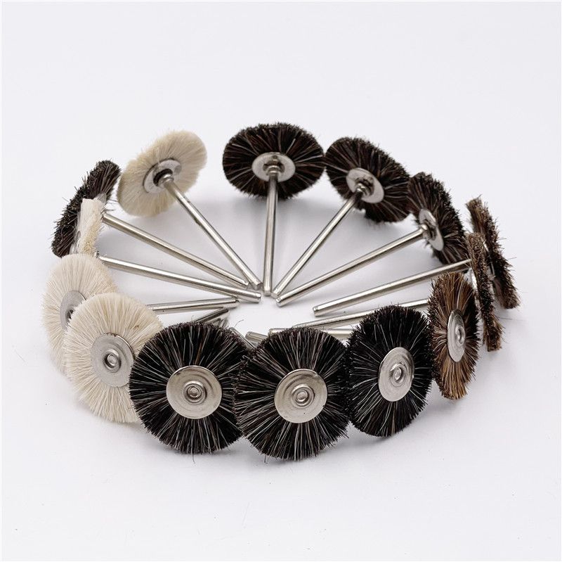 廠家供應(yīng)牙科技工帶柄鬃刷 拋光輪黑棕刷 齒科工廠材料